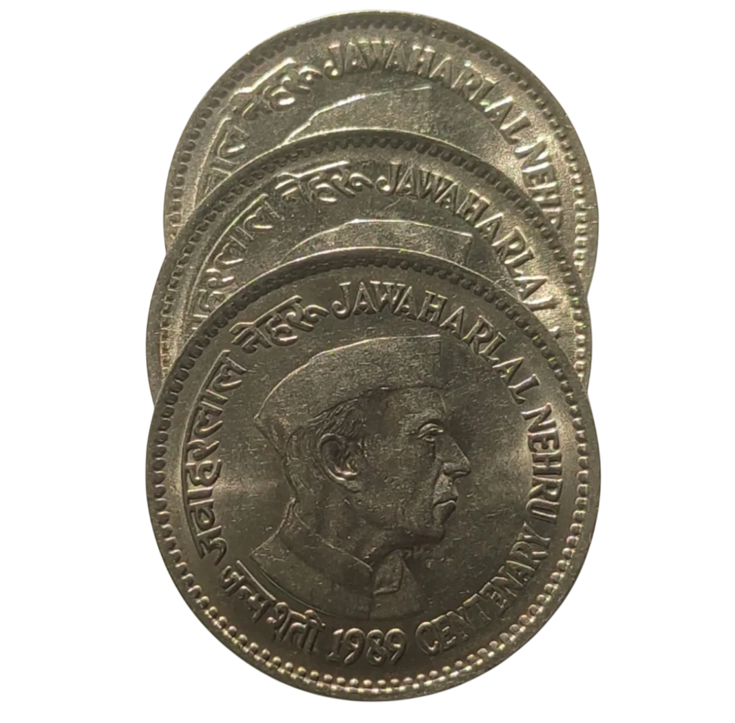EXTREMELY RARE 1 RUPEE COIN 3 LEGEND VARIETY JAWAHARLAL NEHRU IN UNC CONDITION