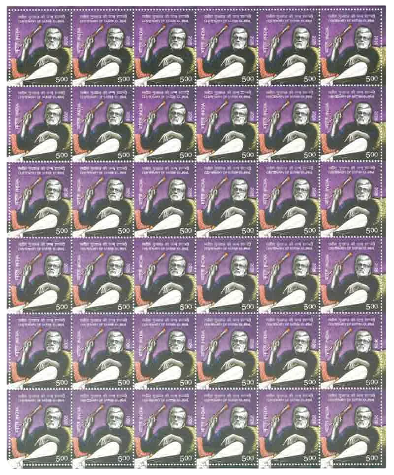 FULL SHEET  CENTENARY OF SATISH GUJRAL 03-08 2026 36 STAMPS