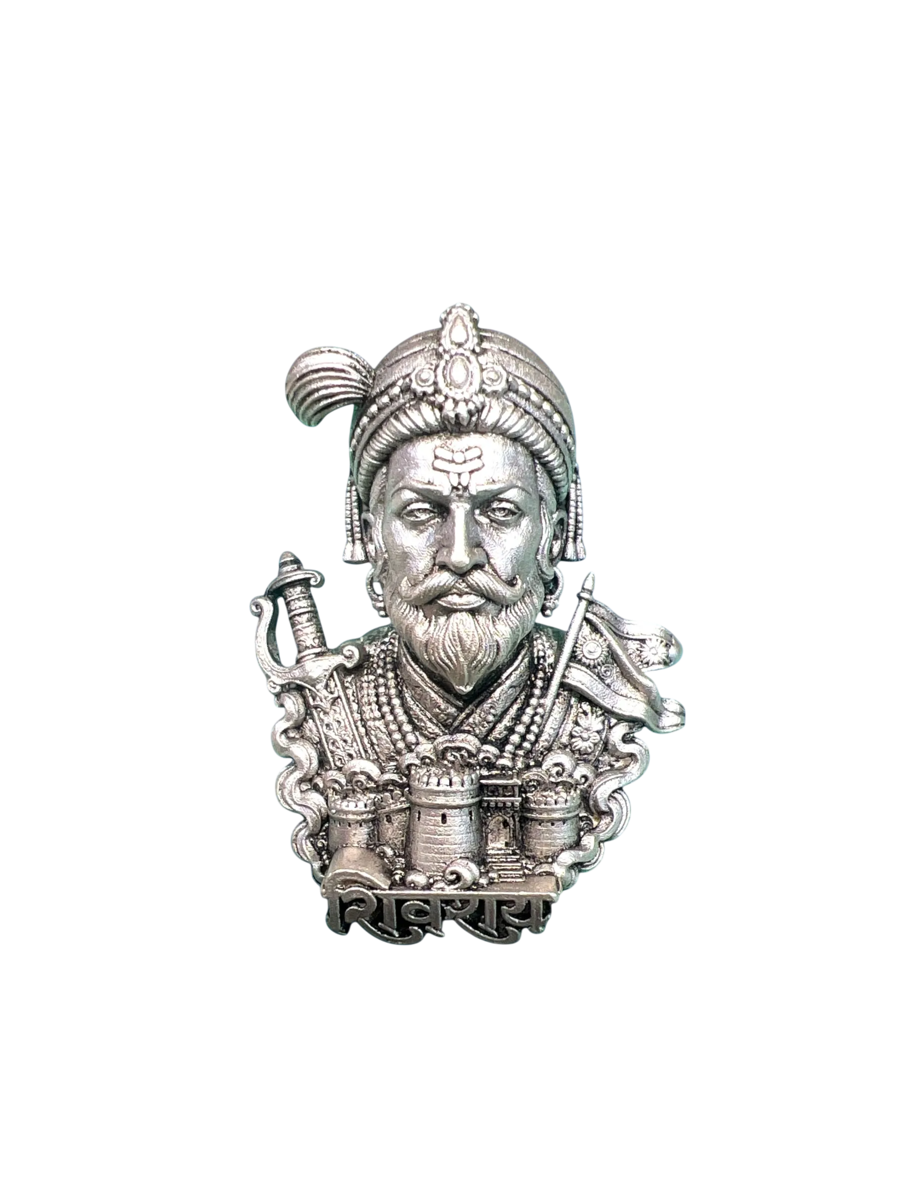 CHHATRAPATI SHIVAJI MAHARAJ SILVER BROOCH 11 GRAMS PURITY 92.5%