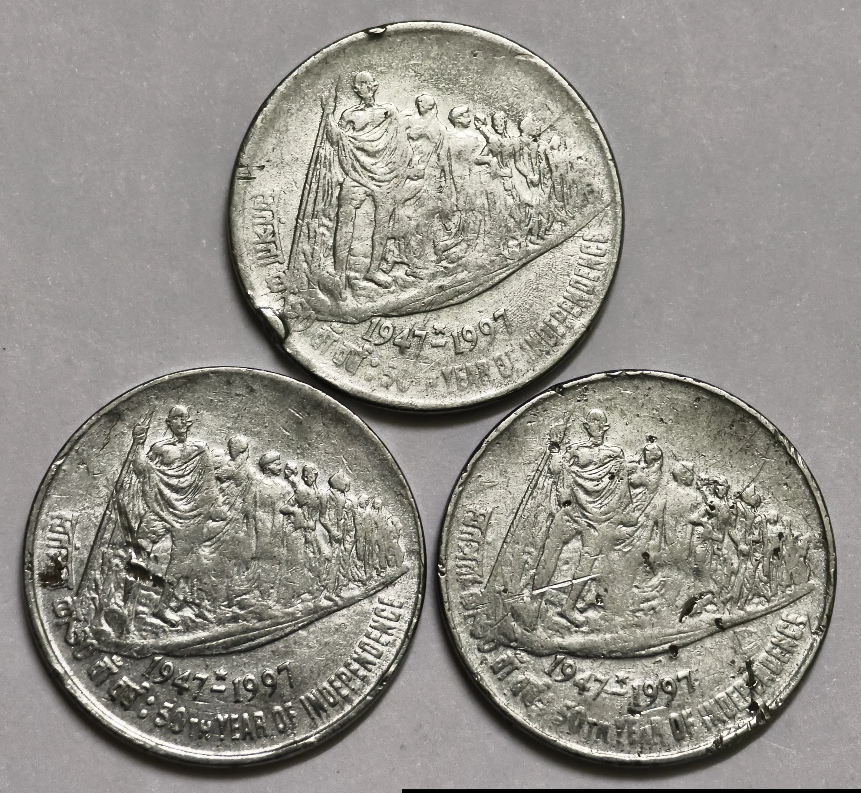 50 Paisa Dandi March Hyderabad Mint Rare ( Quantity - 3 )