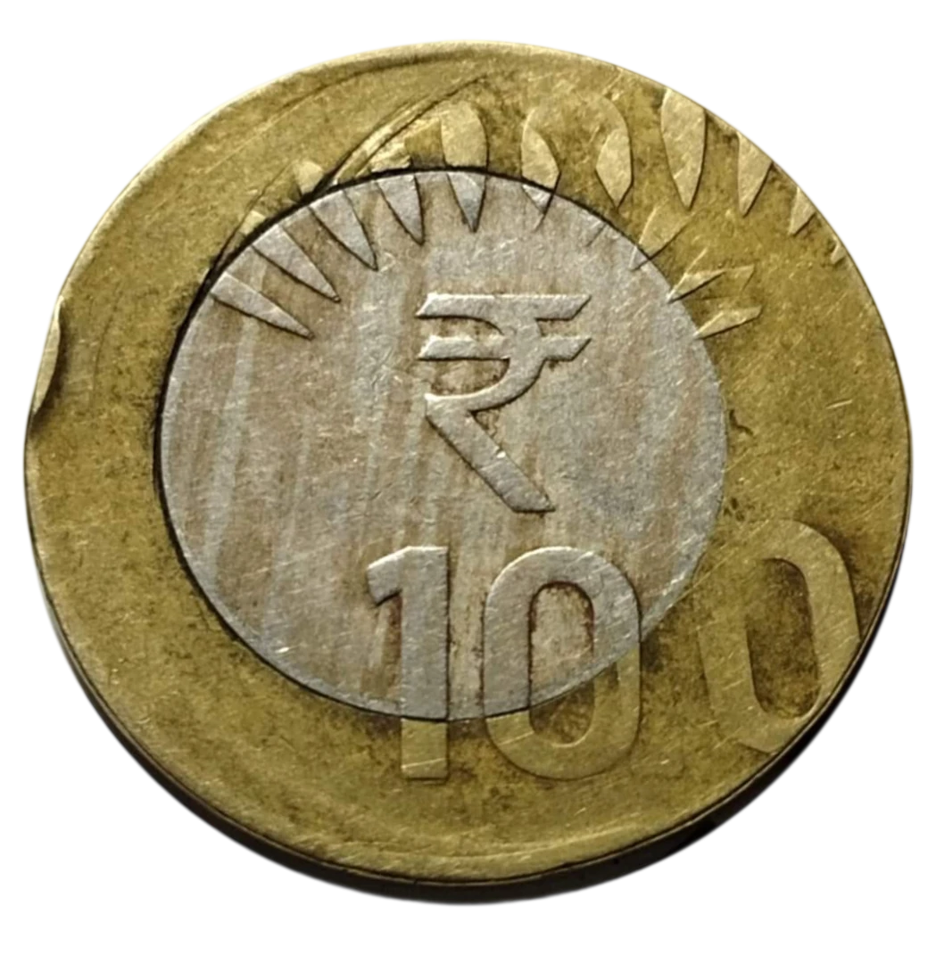 EXTREMELY RARE 10 RUPEES DOUBLE STRIKE, PLEASE SEE THE DESCRIPTIONS AND IMAGES