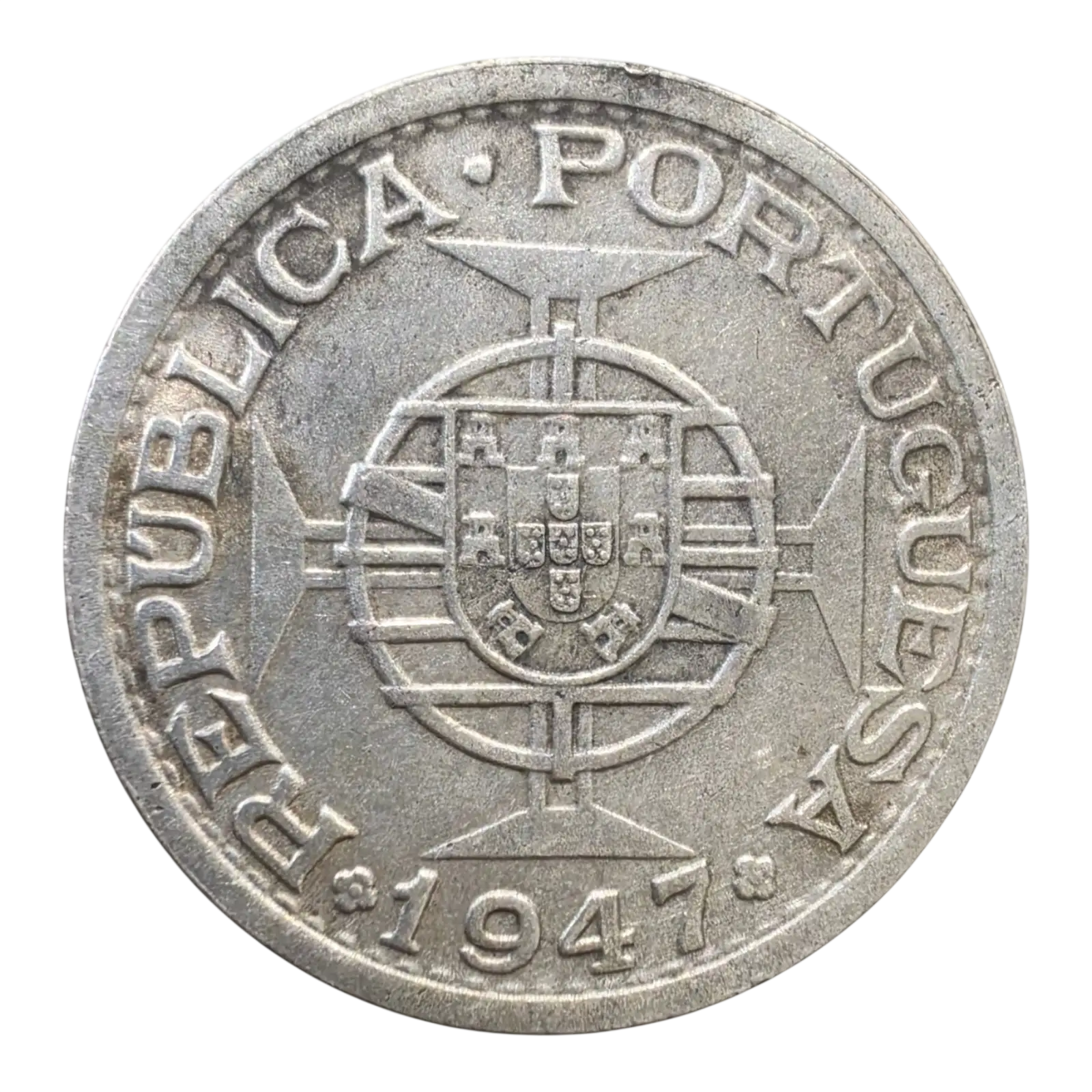 One Rupia 1947 Republica Portuguesa
