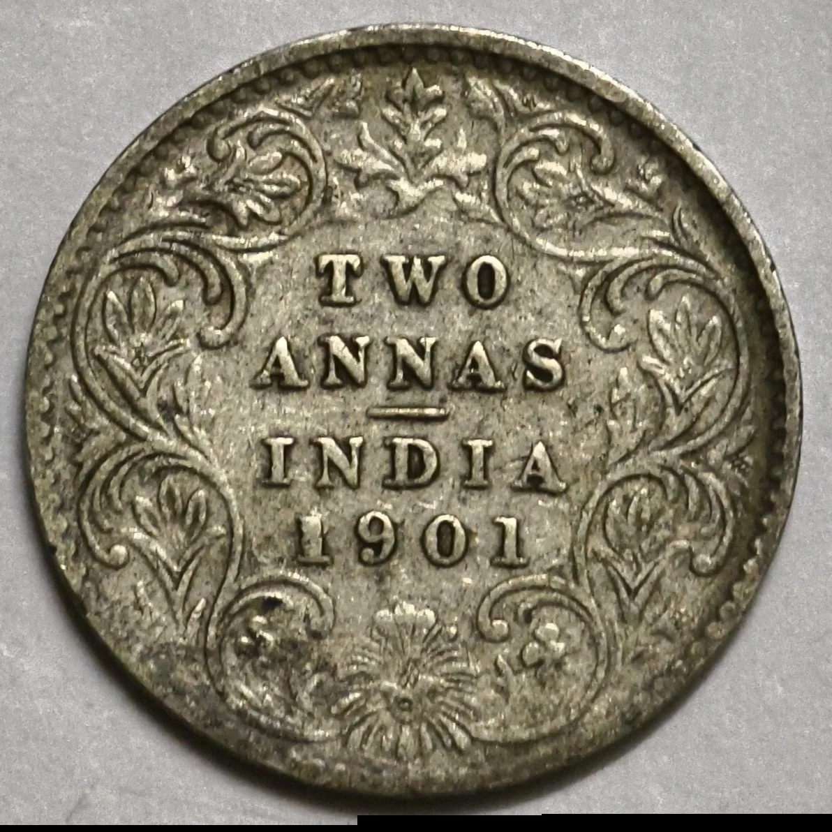 Two Annas Victoria Empress 1901 Calcutta Mint Coin
