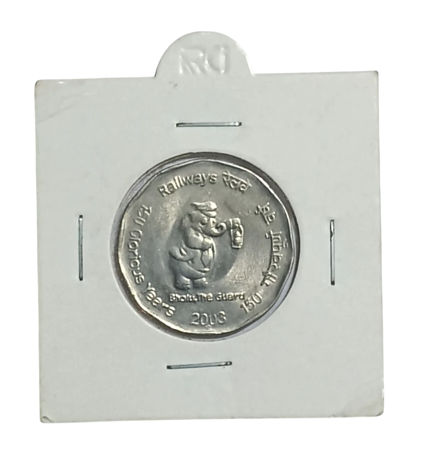 2 RUPEES RAILWAY 150 GLORIOUS YEARSHYDERABAD  MINT UNC+ GRADE COIN