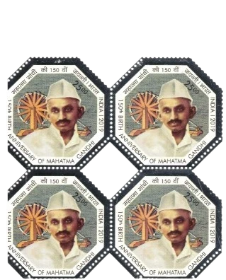 2019 150th Birth Anniversary Mahatma Gandhi-5 Block of 4 MNH