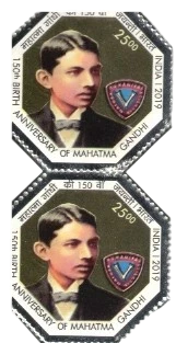 2019 150th Birth Anniversary Mahatma Gandhi-2 Block of 2 MNH