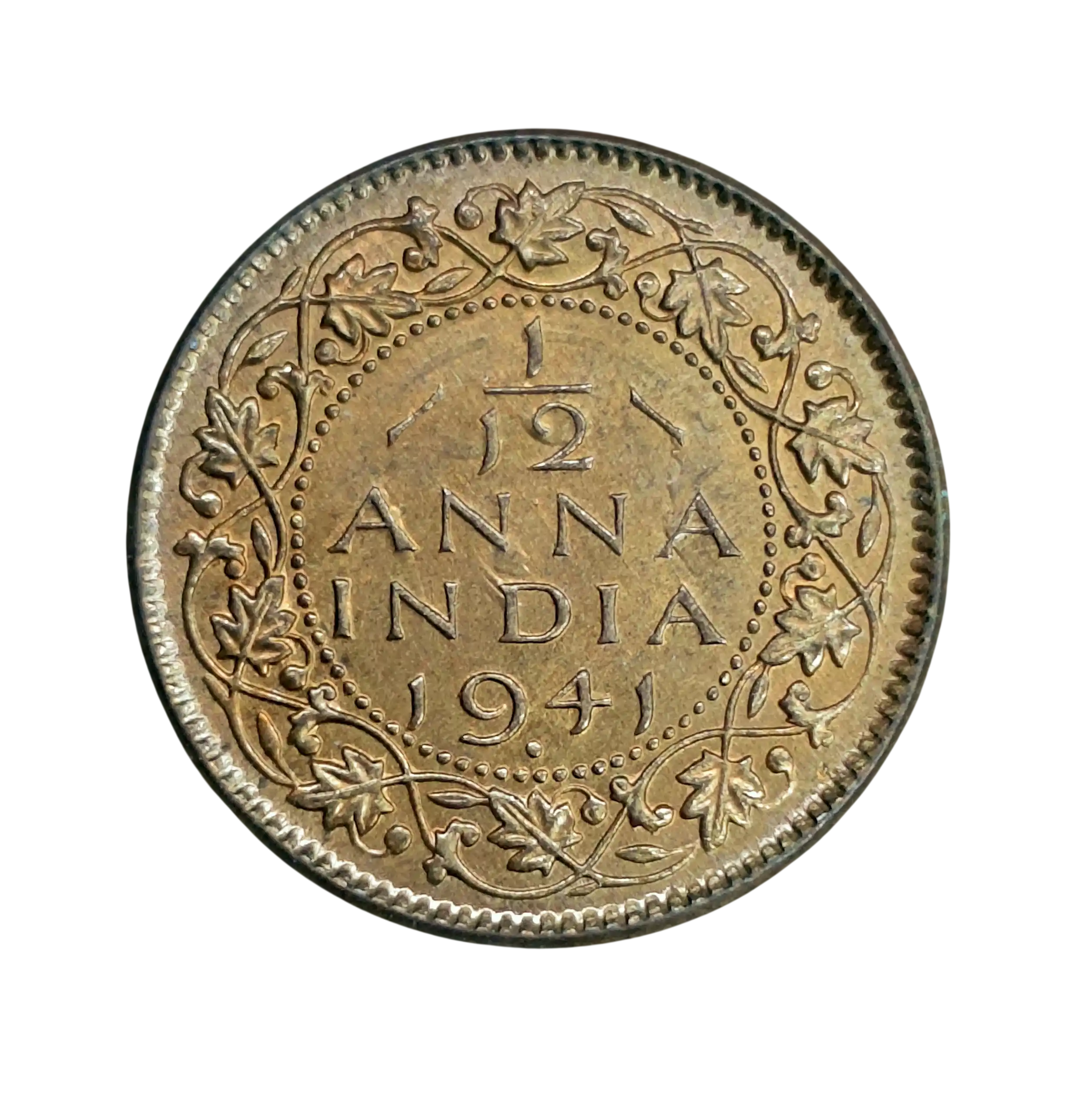British India 1/12 Anna George VI 1941 Coin