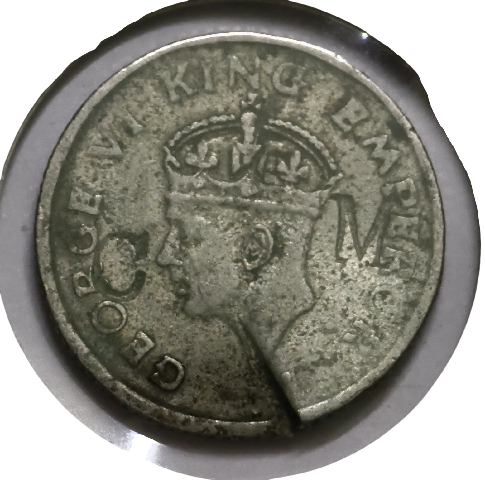 Error Quarter Rupee 1947 Bombay Canceled by Calcutta Mint for Duplicate Rare