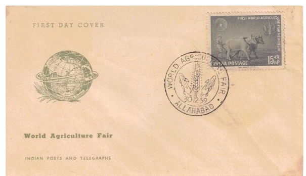 FDC 1959 india first world agriculture fair fdc