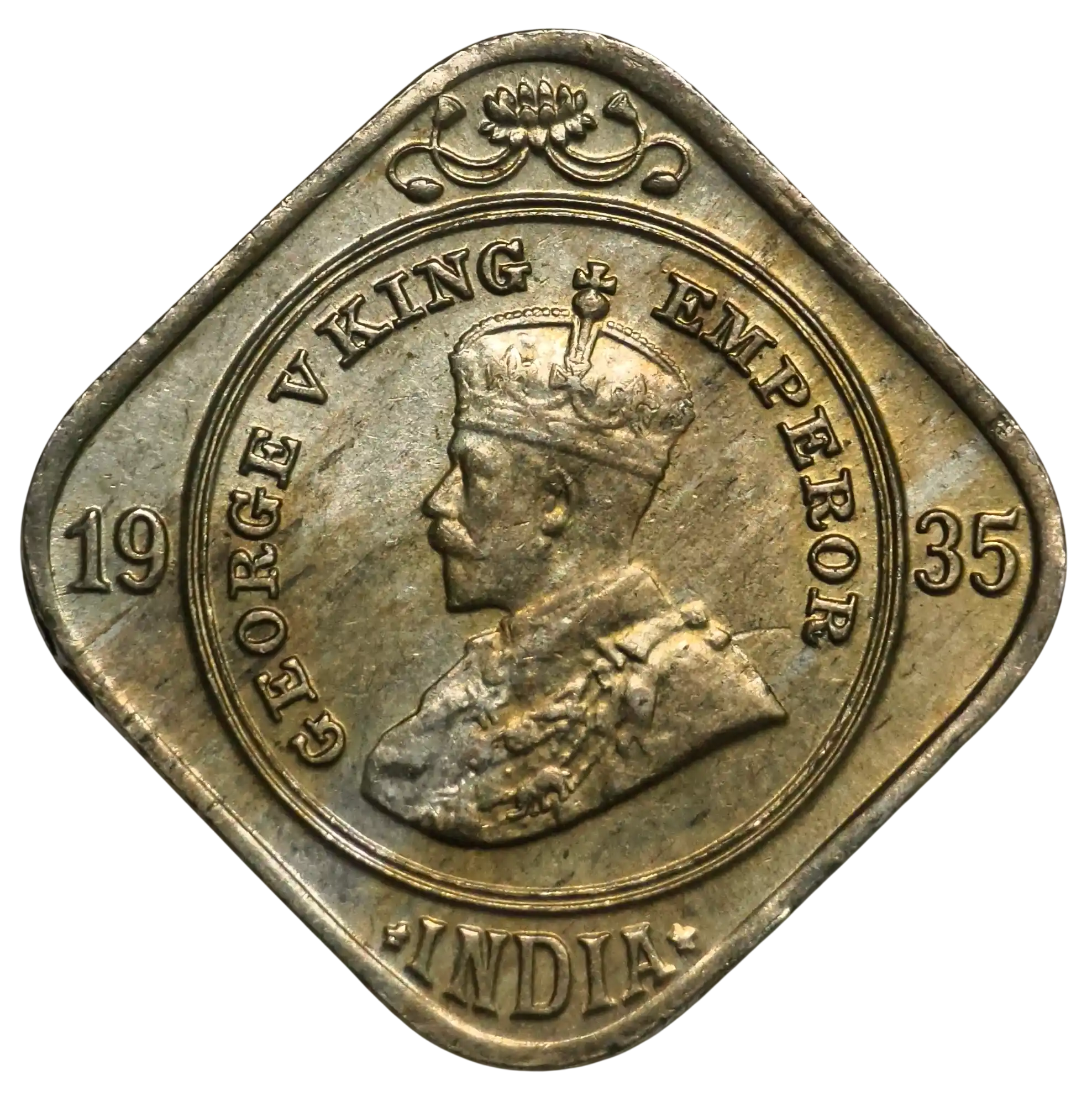 2 Annas George V 1935 Calcutta Mint Gem UNC Coin Rare