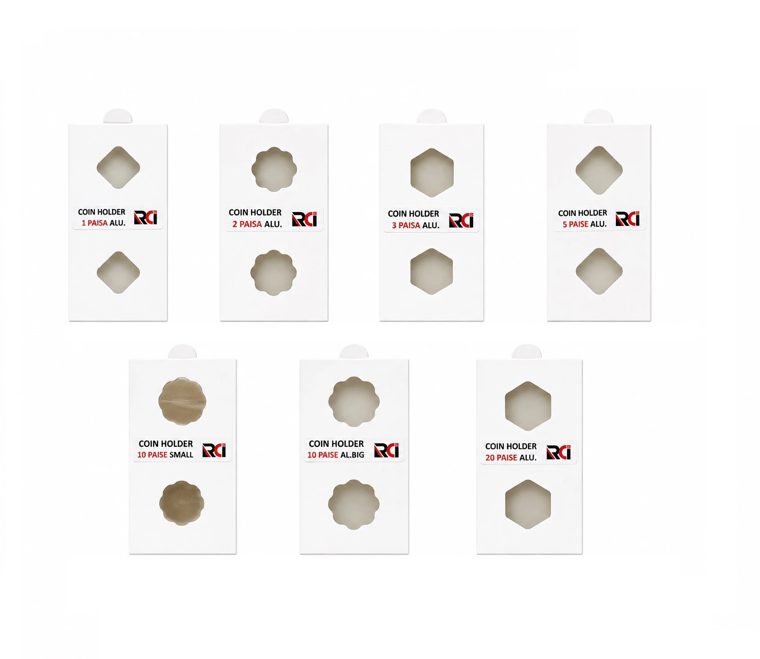 RCI Anna Special Coin Holders, 1 to 20 Paisa Each Size 25 Pcs | Pack of 175 Pcs
