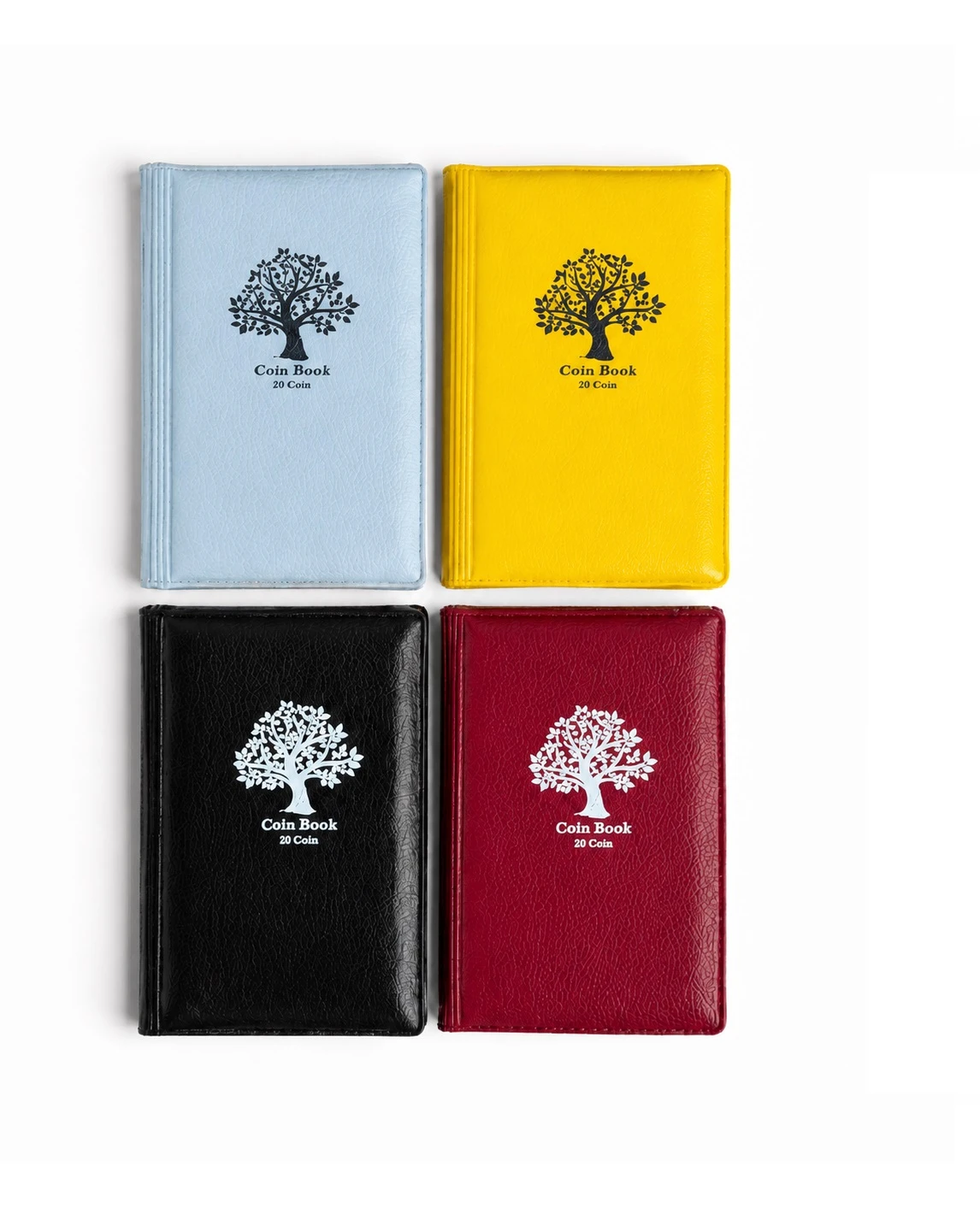 RCI Mini Coin Holder Album – 20 Pocket (2x2 Size) Coin Collection & Storage Book – Multicolor (Pack of 4)