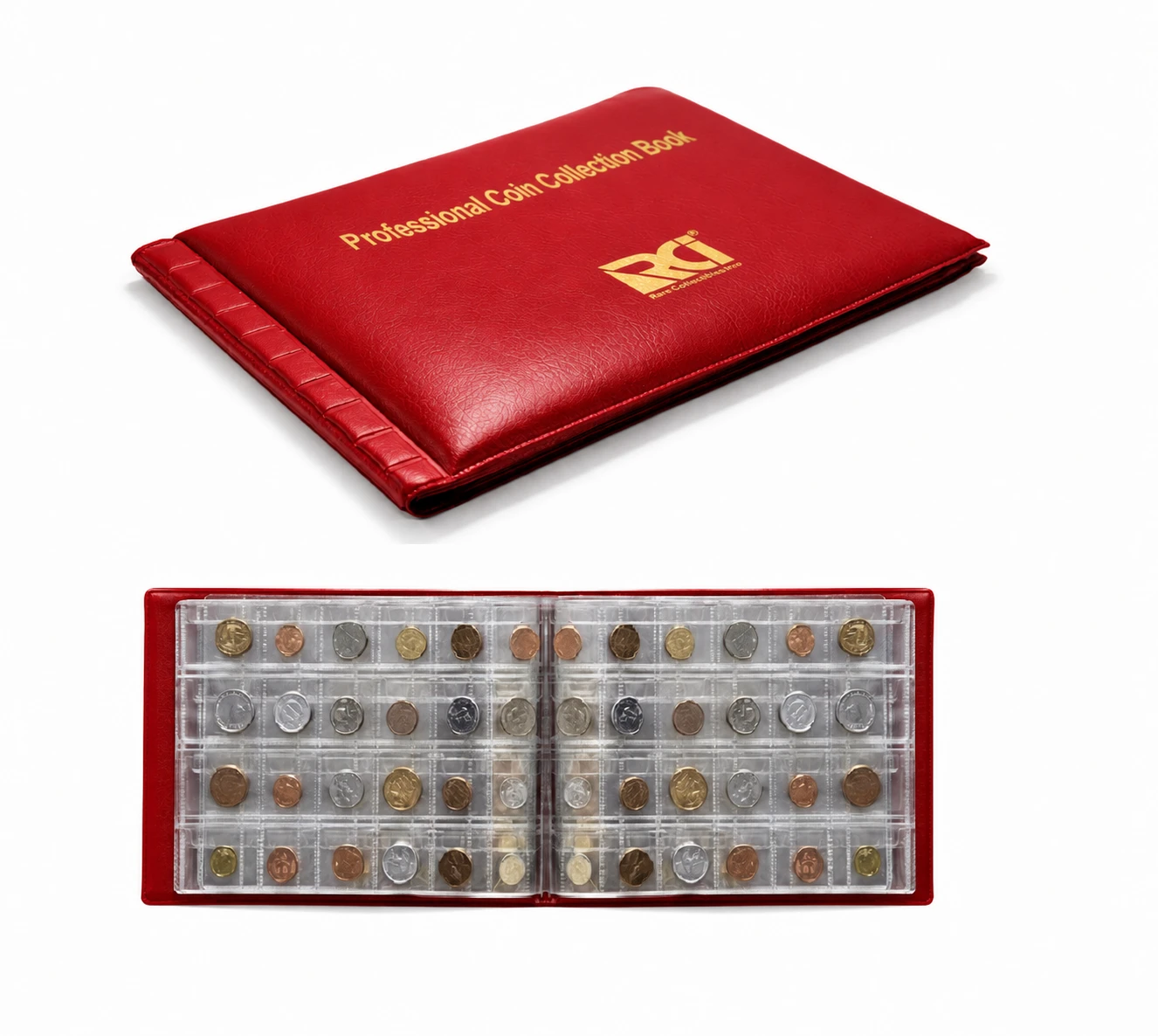 RCI 240 Product image Atoz Crafts 240 Pockets Coin Collection Album Book for Small Coins Red Color Pack of 1