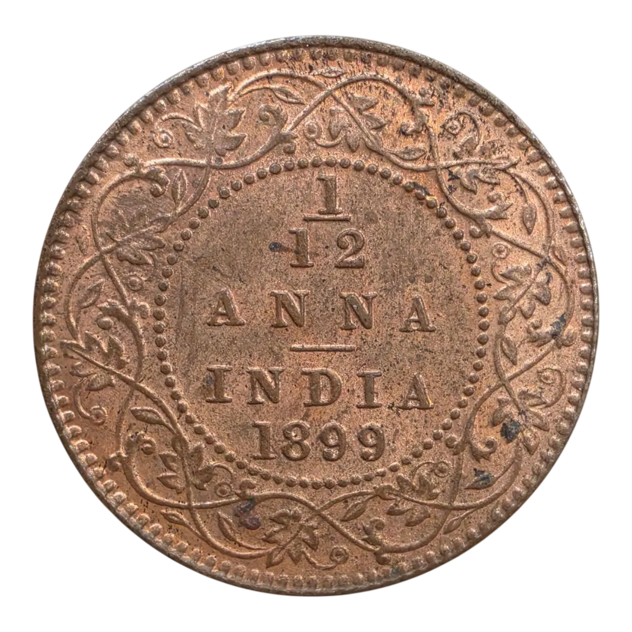 1/12th Anna 1899 British India Victoria Empress UNC Coin