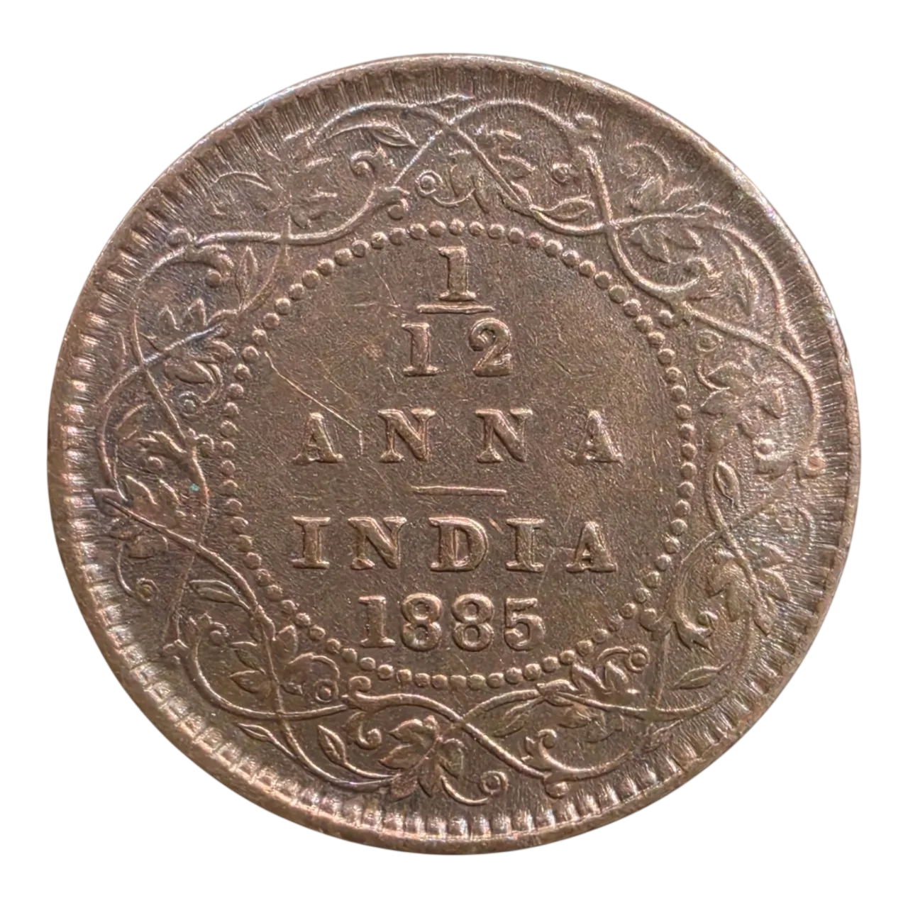1/12th Anna 1885 Calcutta Mint British India Victoria Empress Top Grade coin