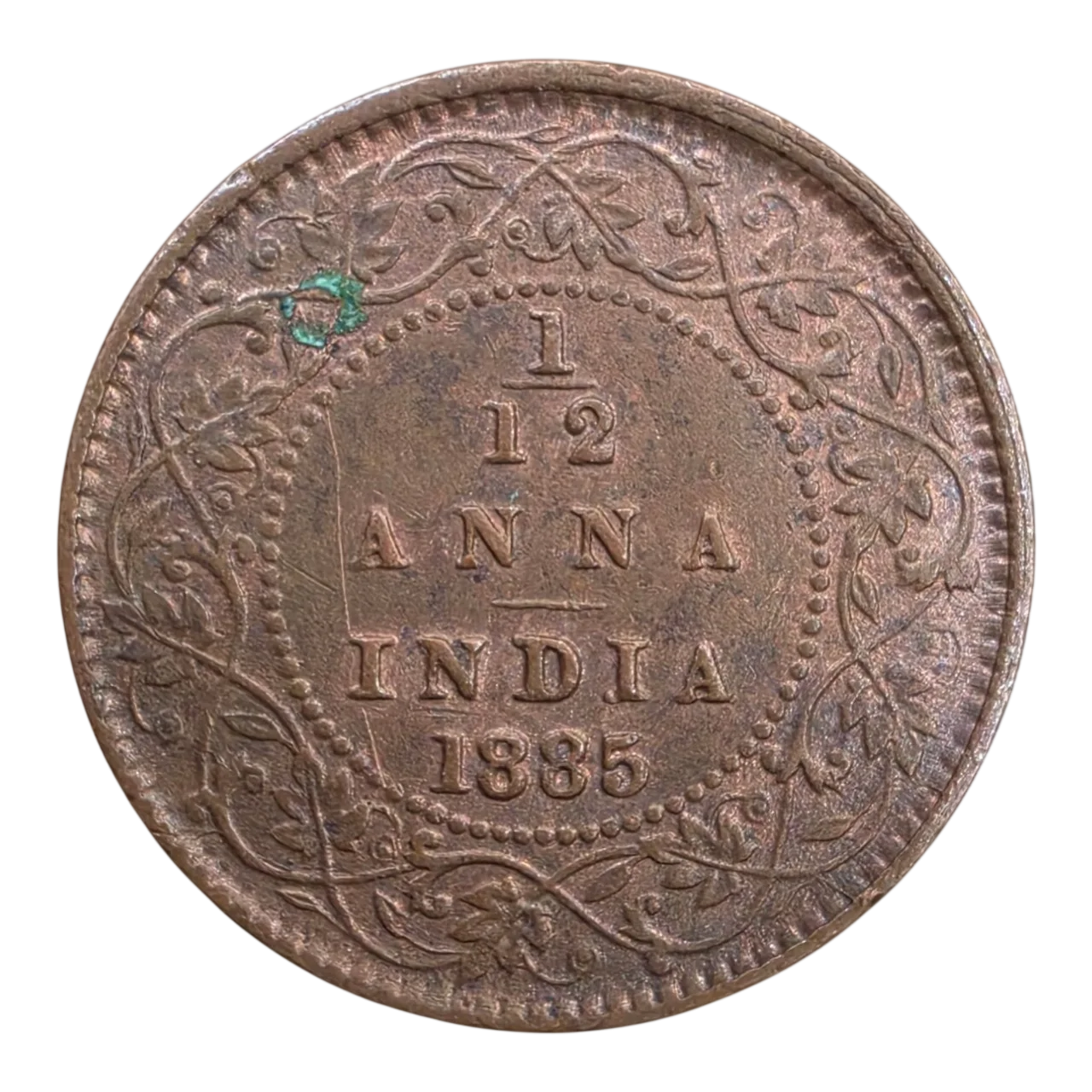 1/12th Anna 1885 Calcutta Mint British India Victoria Empress Scare Coin