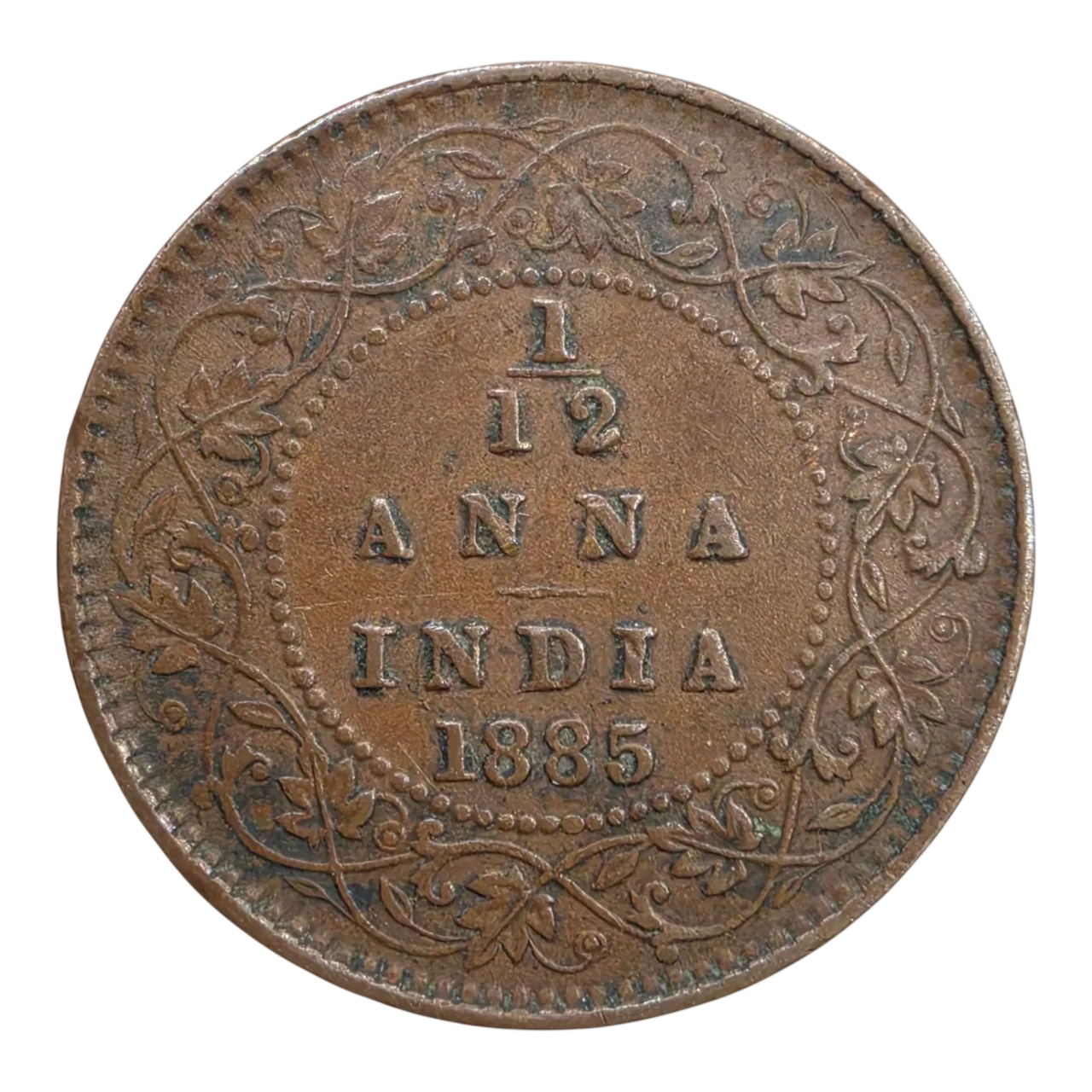 1/12th Anna 1885 Calcutta Mint British India Victoria Empress Scare coin