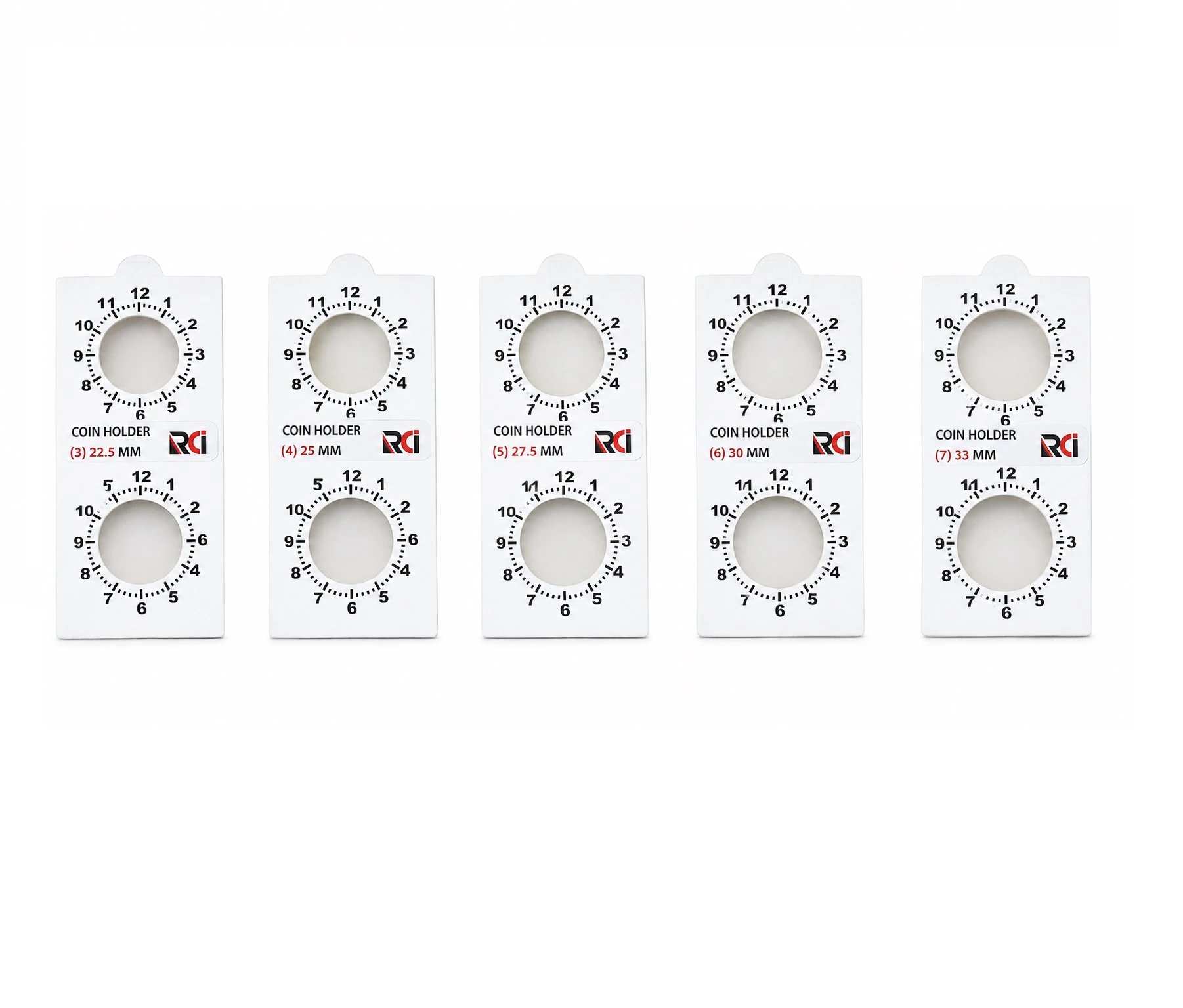 RCI Clock Wise Coin Holder Size 01 To 07 Each Size 5 Pcs Total 35 Count