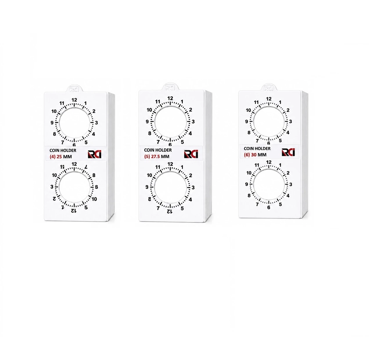 RCI Clock Wise Coin Holder – Size 4,5,6 (25 to 30mm) Each Size 50 Pcs | Pack of 150