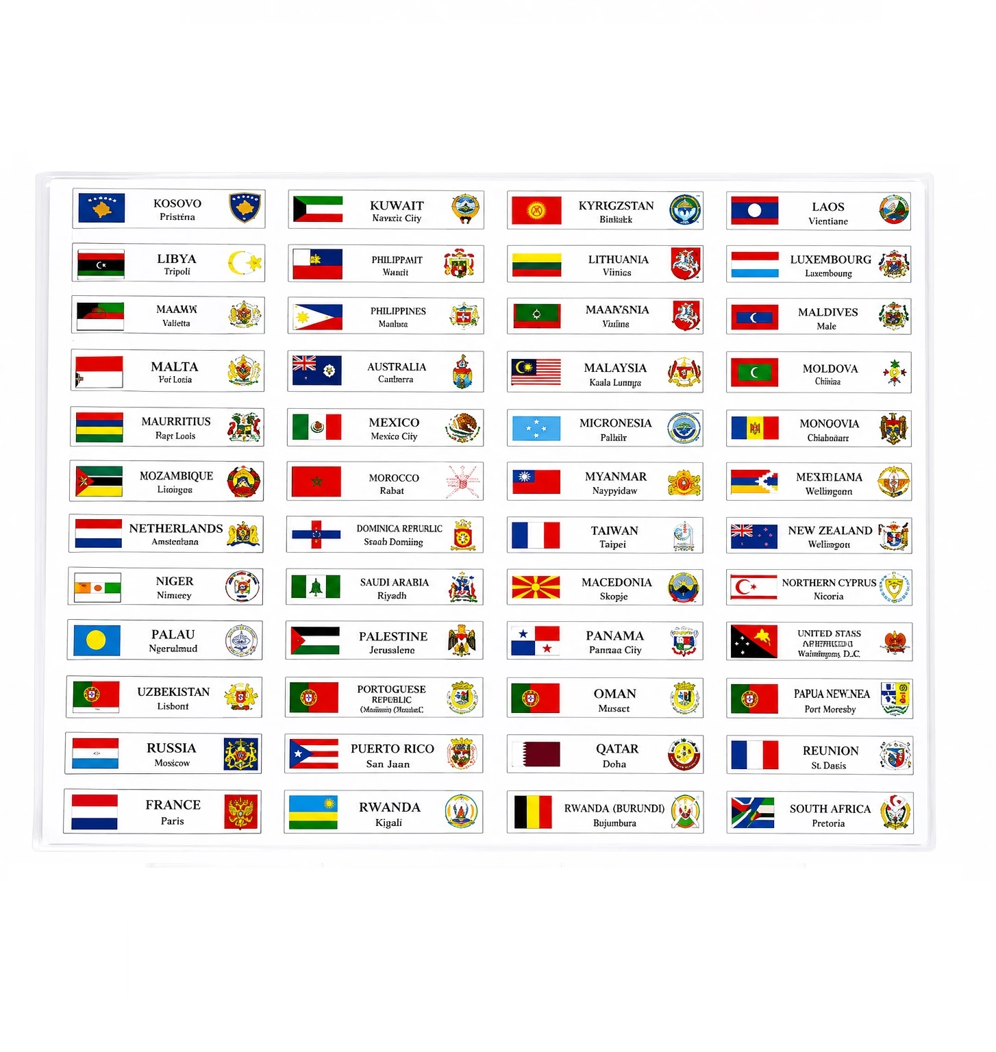 RCI Foreign Flag Chart Stickers, 300 Counts