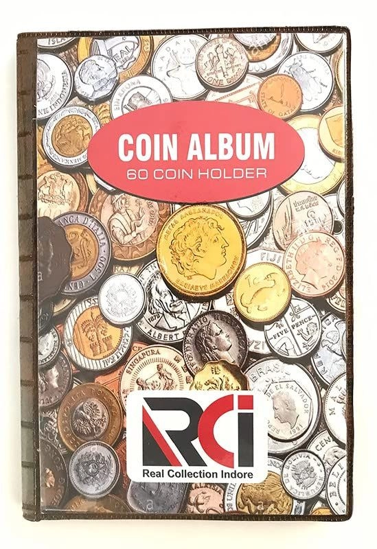 RCI 60 Pockets Coin Collection Book Album for Collectors – Hardcover Multicolor (Pack of 2)