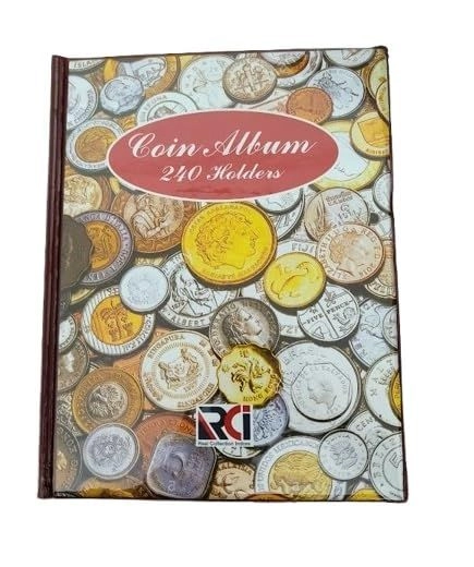 RCI 240 Pocket Coins Collection Storage Album Book for Collectors – Big Size Hardcover - Multicolor (Pack of 1)