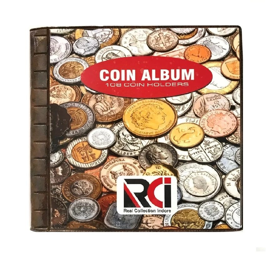 RCI 108 Pocket Coin Holder Storage Album for Collectors, 2x2 Coins, 2 Piece