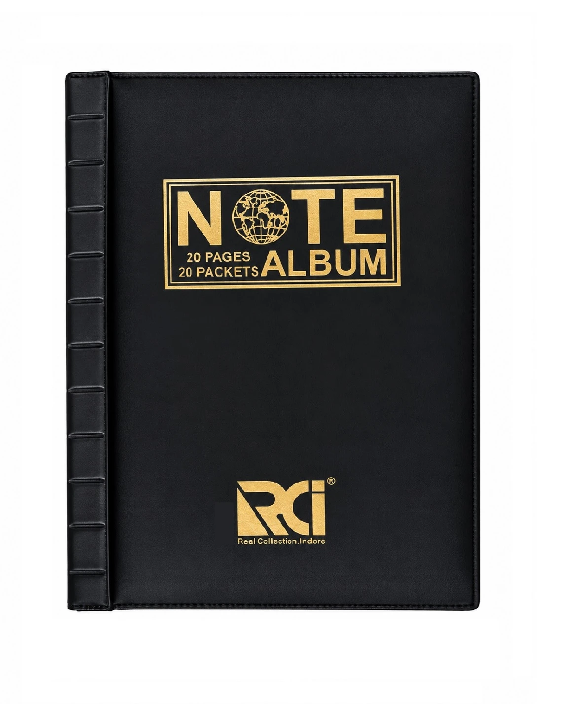RCI 20 Pocket Currency Storage Album – 1 Dividers for Notes Collection | Black, 1 Pcs