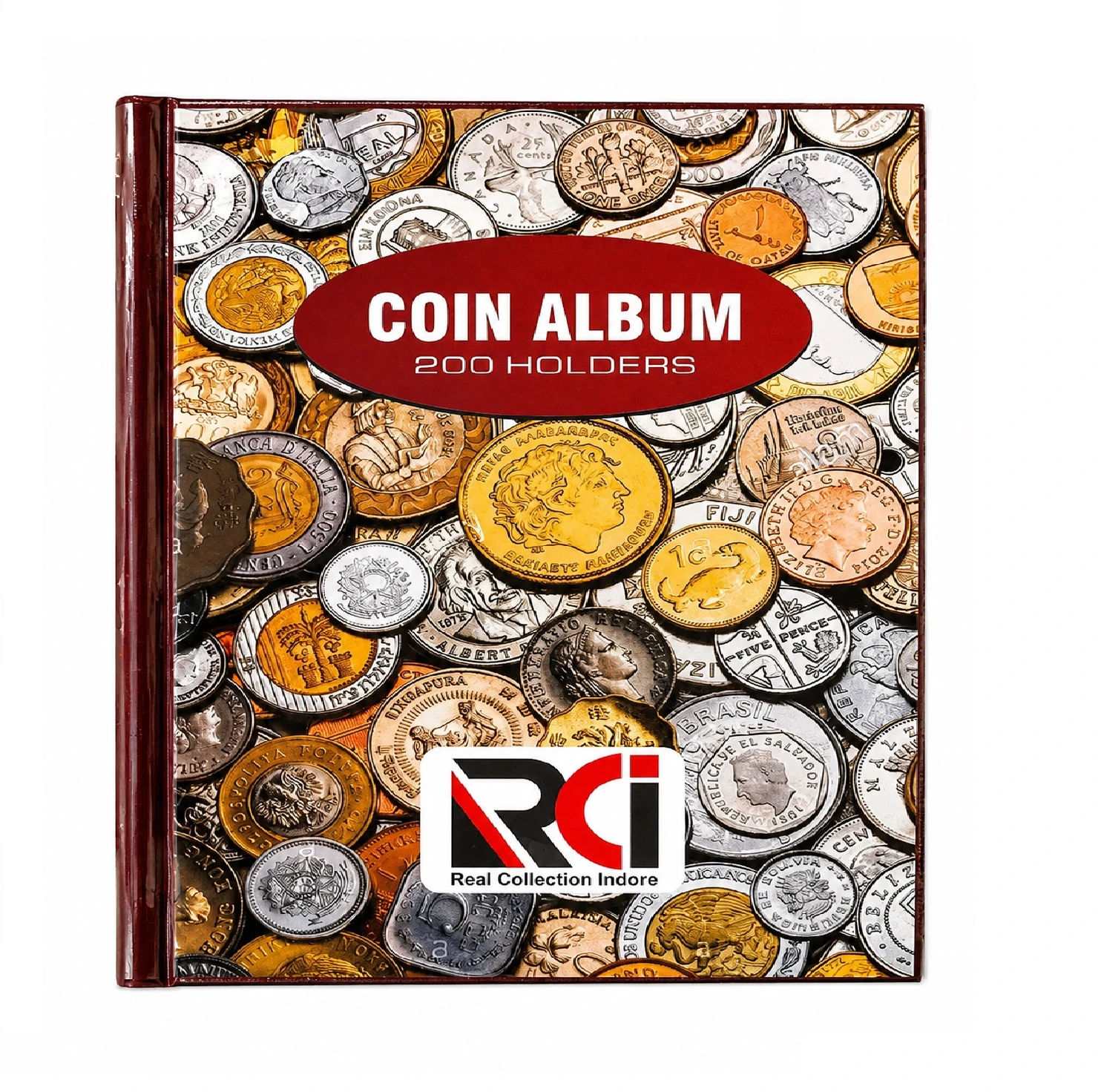 RCI 200 Pocket Coins Collection Storage Album Book for Collectors – Big Size Hardcover - Multicolor (Pack of 1)