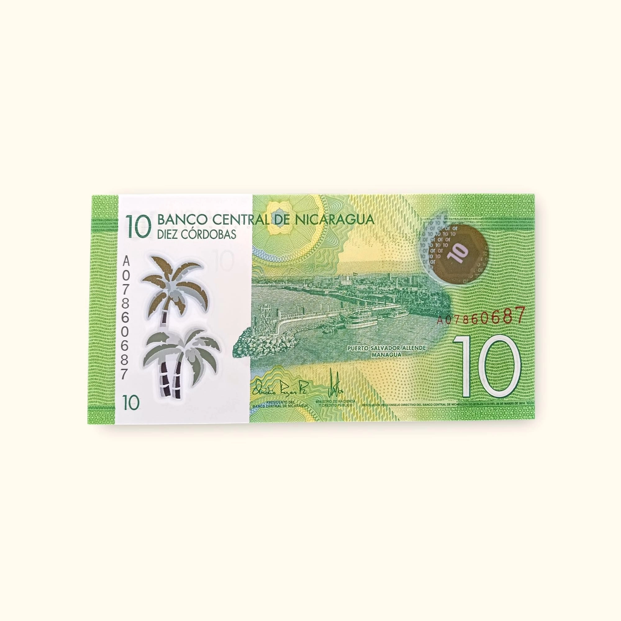 10 Nicaraguan Córdoba World banknote Gem Unc very Unique and rare