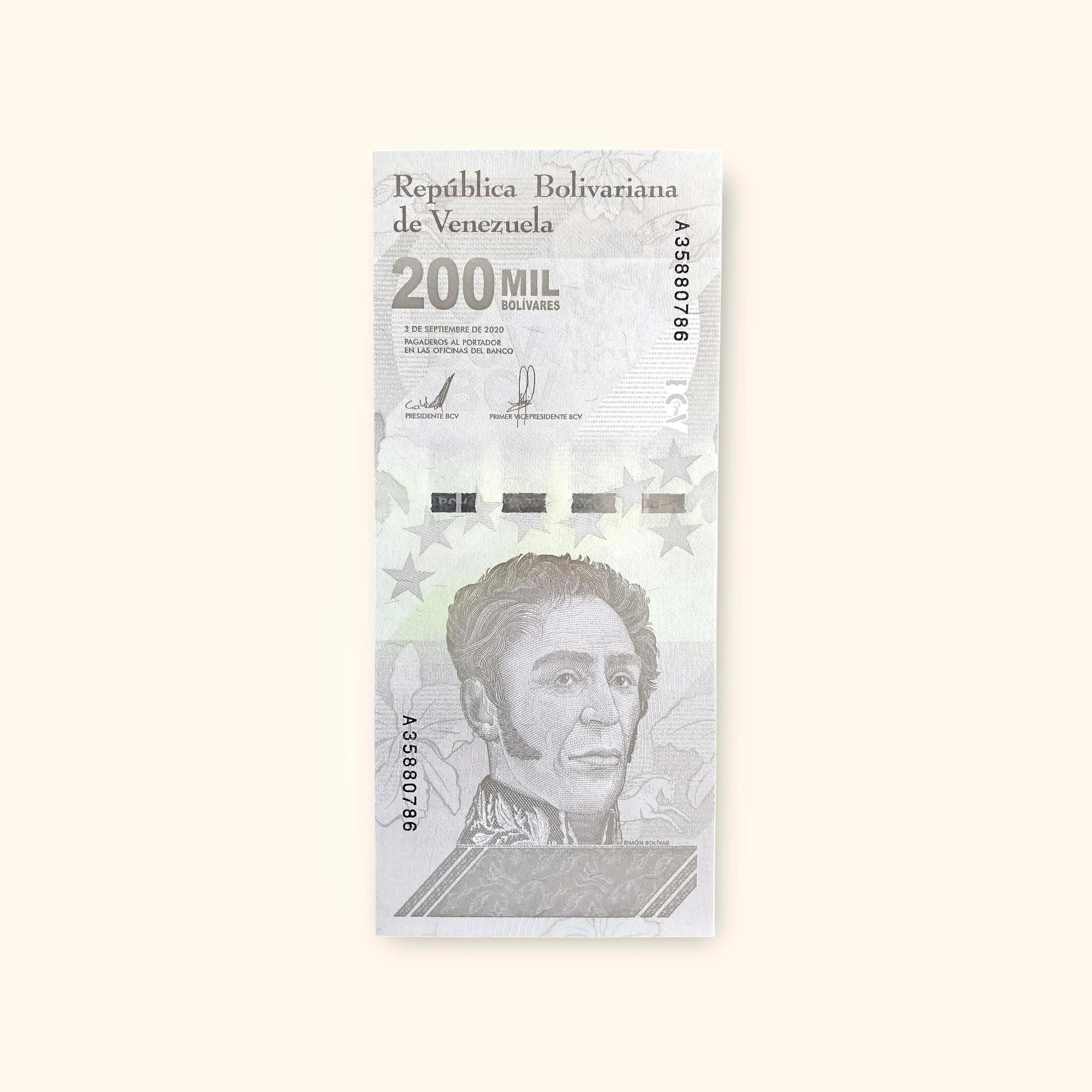 200 Venezuelan Bolívares World banknote, issued by the Central Bank of Venezuela