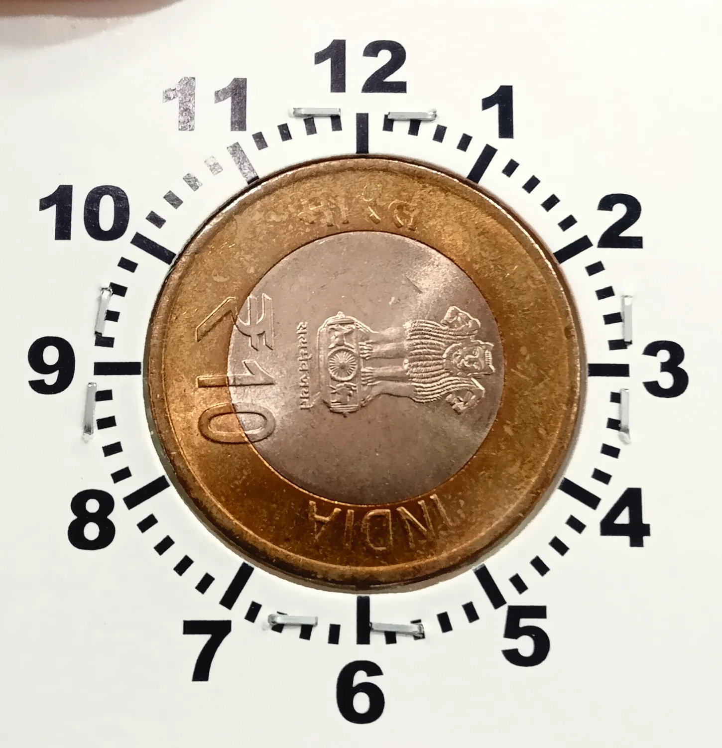 10 RUPEE 475TH BIRTH ANNIVERSARY OF MAHARANA PRATAP NOIDA MINT PERFACT 3 O CLOCK ROTATION ERROR