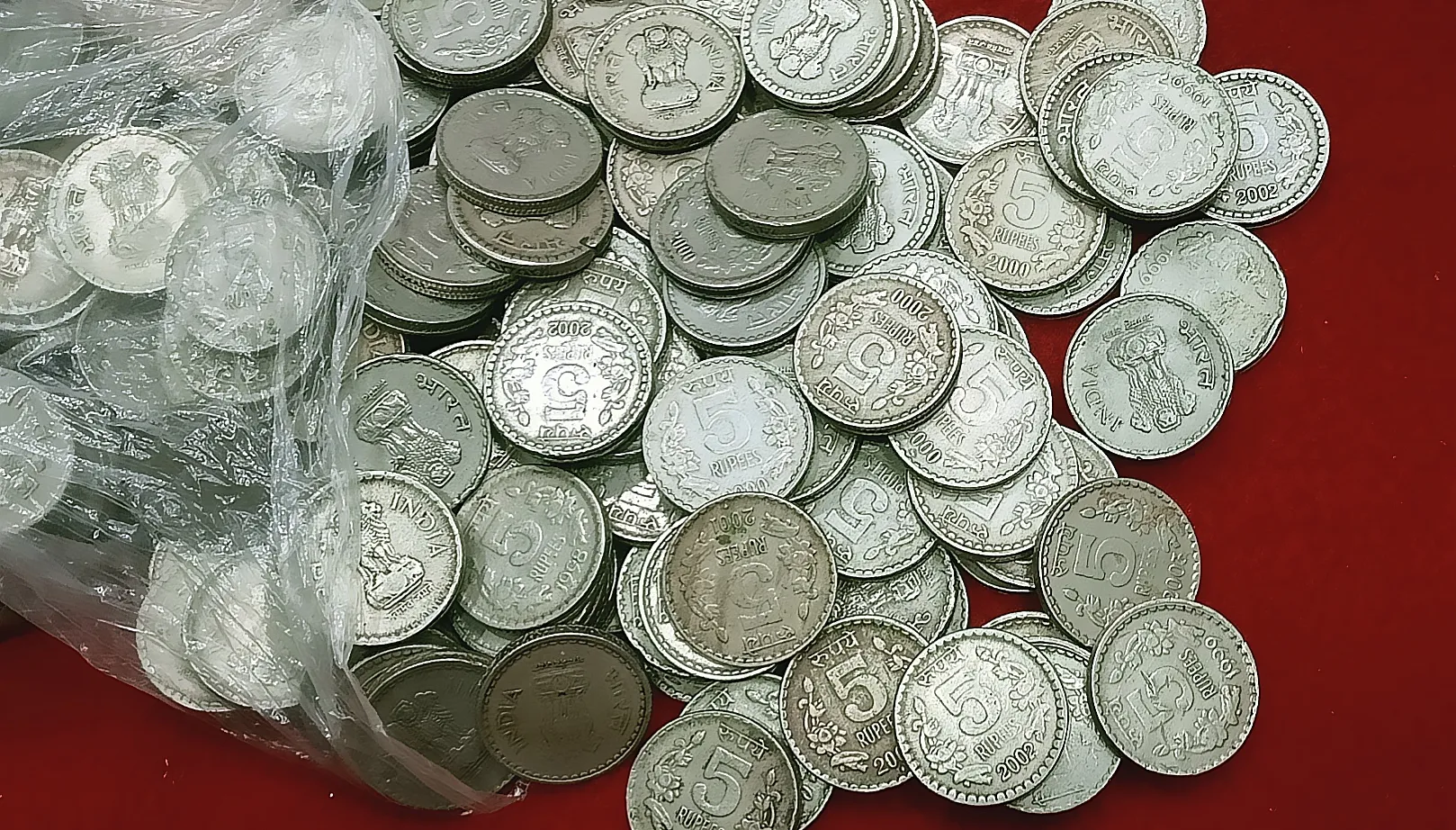 5 RUPEE DEFINETIVE ISSUE COPPER NICKEL METAL MIX YEAR MINT 100 COINS LOT
