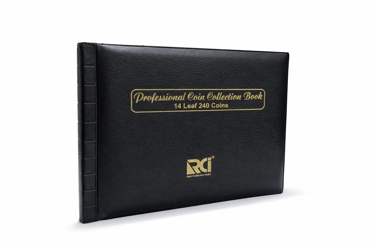 RCI Coin Holder Album – 240 Pockets, 14 Leaf | Direct Insert Coins | Black| Pack of 1