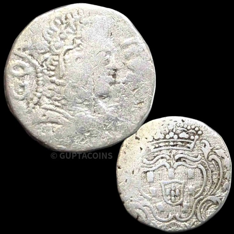 Indo Portuguese, Silver Rupia (600 Reis), 10.78g, D.Maria I (1788-1799 AD), Goa issue, 1803 AD. A.Gomes (page 585) 36.10 / KM 205. Rare.